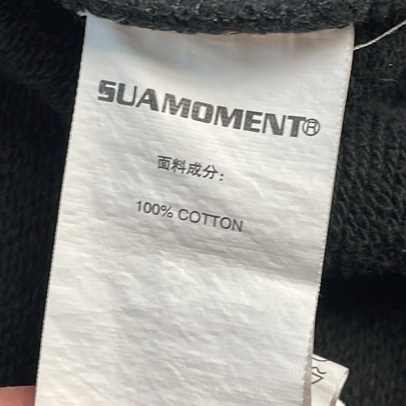 Suamoment 50 50 Split Colorblock Sweatshirt Shark Black White Sz M - Picture 9 of 10